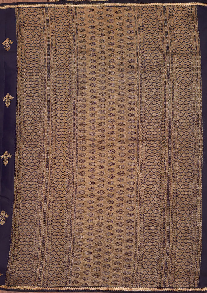 Navy Blue Zariwork Pure Silk Saree