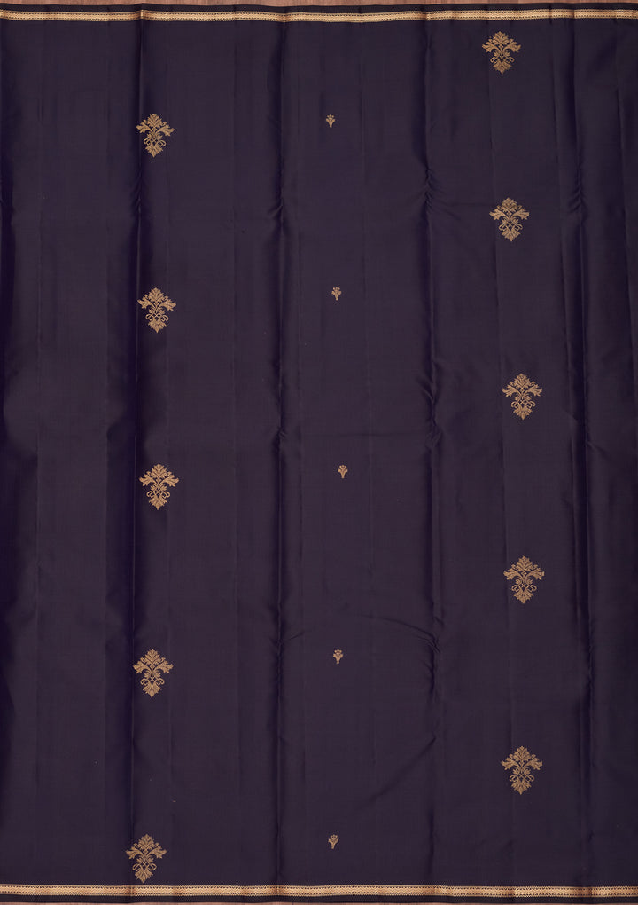 Navy Blue Zariwork Pure Silk Saree