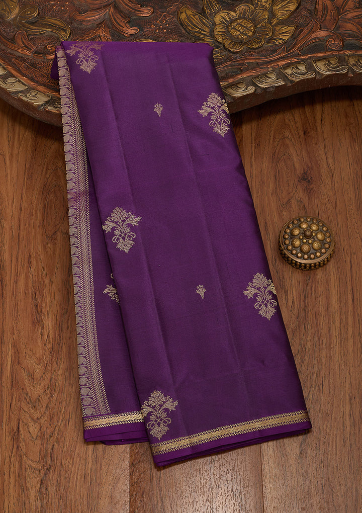Purple Zariwork Pure Silk Saree