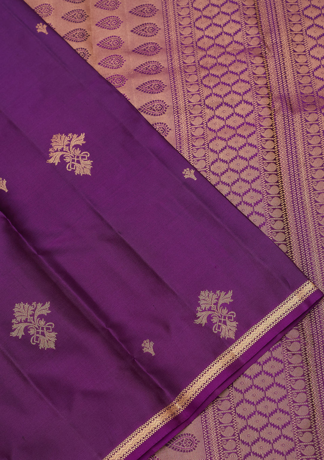 Purple Zariwork Pure Silk Saree