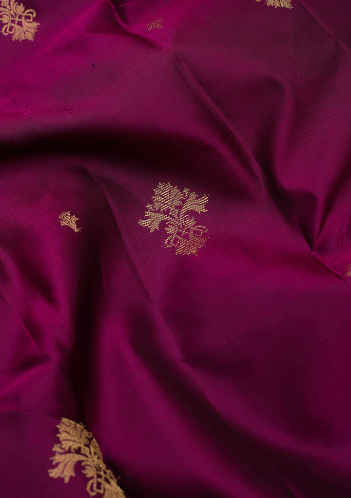 Wine Zariwork (Gold) Silk Silk_Saree