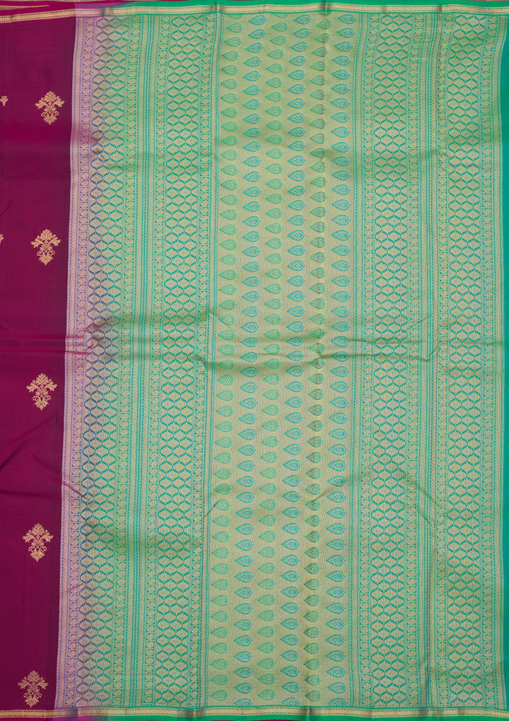 Wine Zariwork (Gold) Silk Silk_Saree