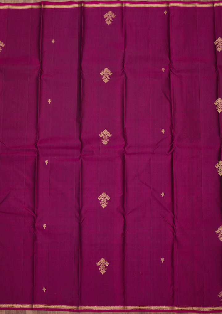 Wine Zariwork (Gold) Silk Silk_Saree
