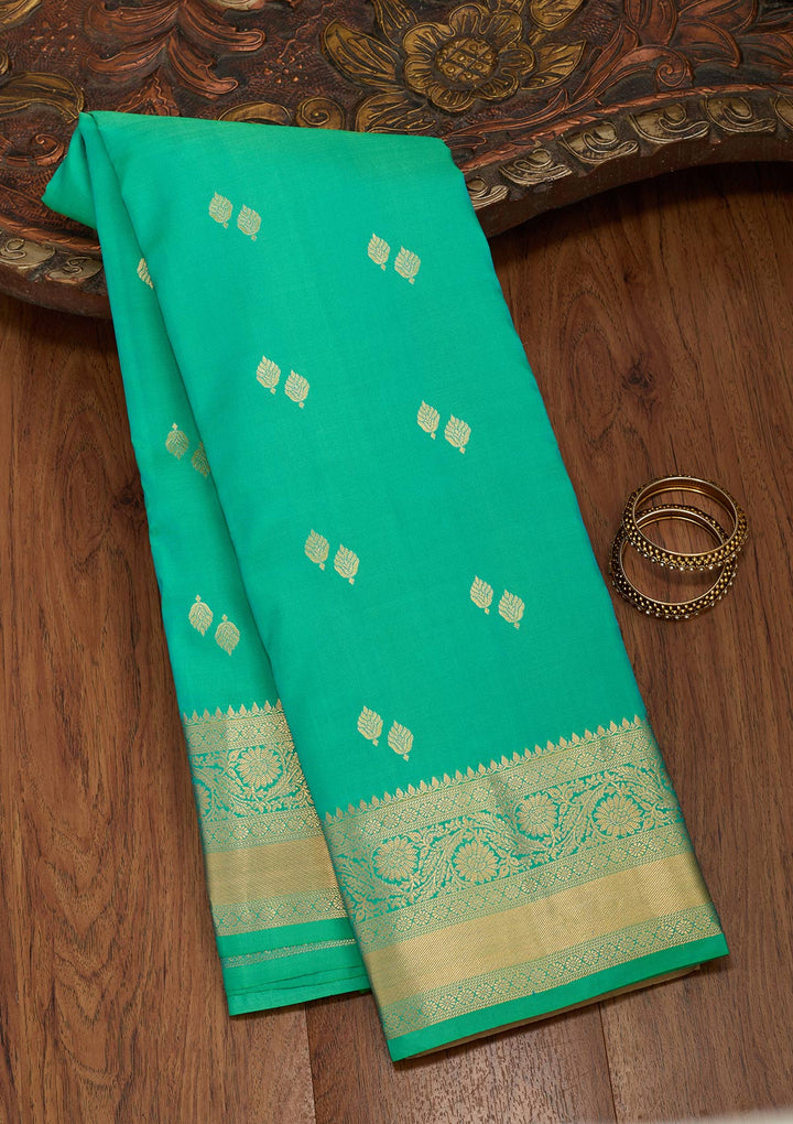 Sea Green Zariwork Pure Silk Saree