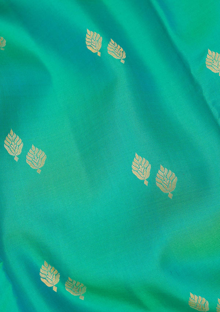 Sea Green Zariwork Pure Silk Saree