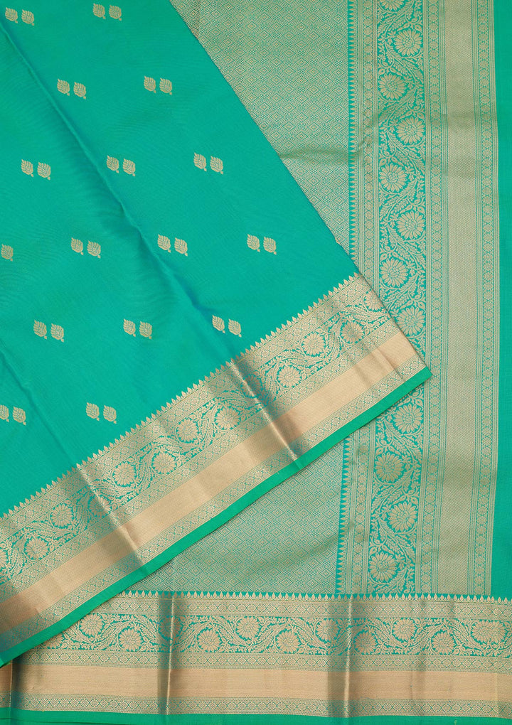 Sea Green Zariwork Pure Silk Saree