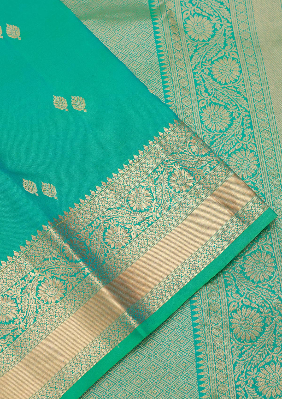 Sea Green Zariwork Pure Silk Saree