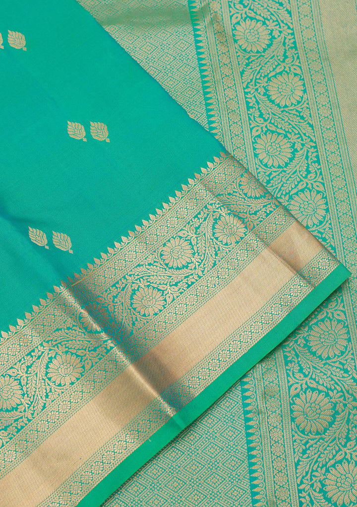 Sea Green Zariwork Pure Silk Saree