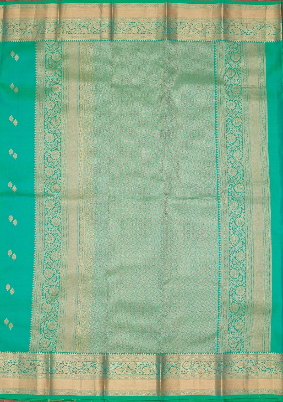 Sea Green Zariwork Pure Silk Saree