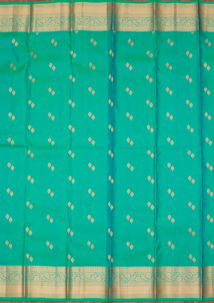 Sea Green Zariwork Pure Silk Saree