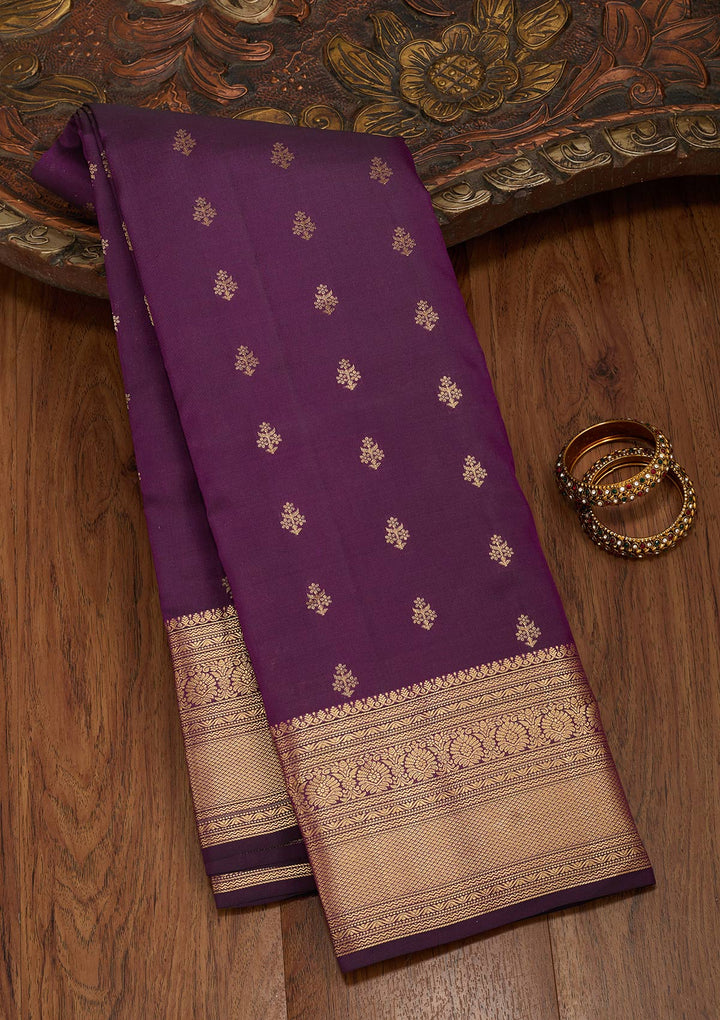 Purple Zariwork Pure Silk Saree