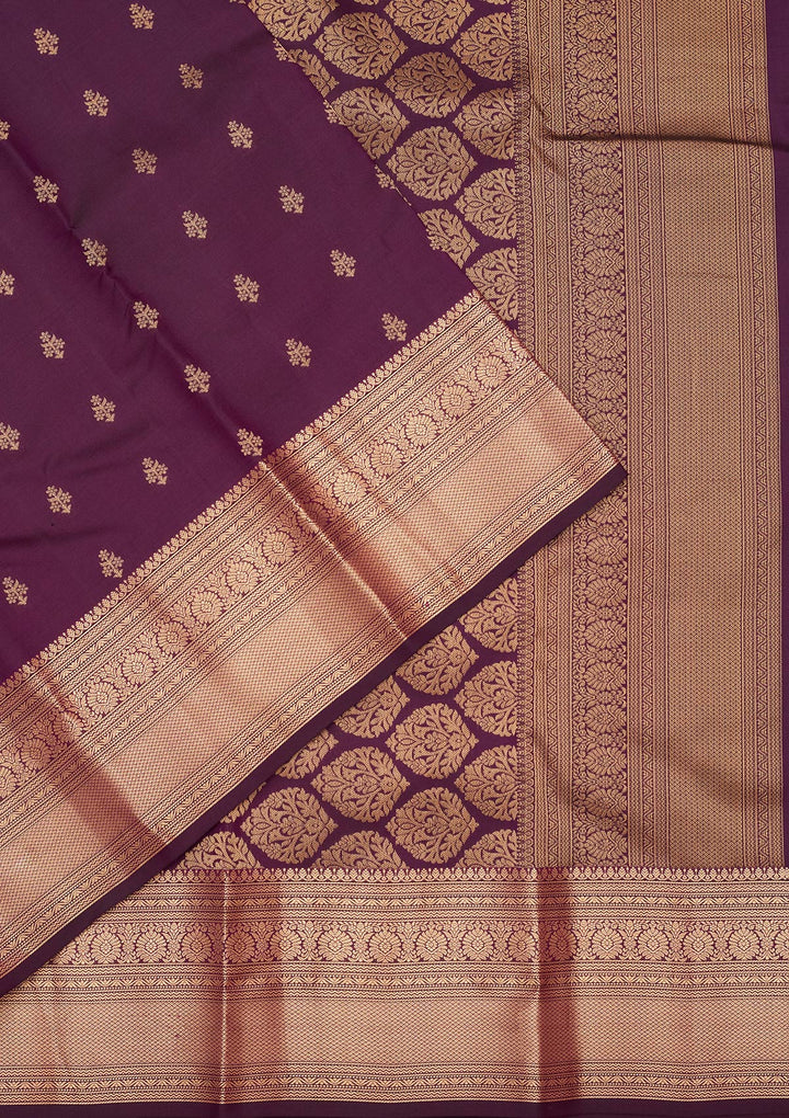 Purple Zariwork Pure Silk Saree