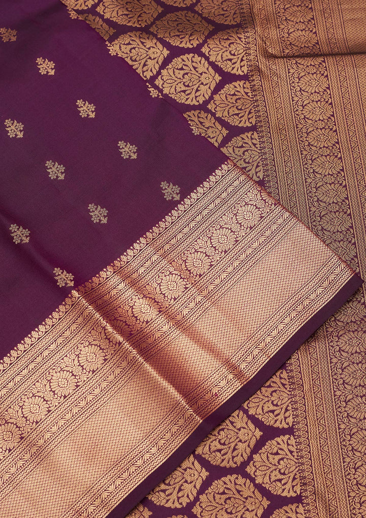 Purple Zariwork Pure Silk Saree