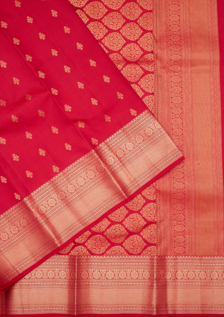 Rani Pink Zariwork Pure Silk Saree