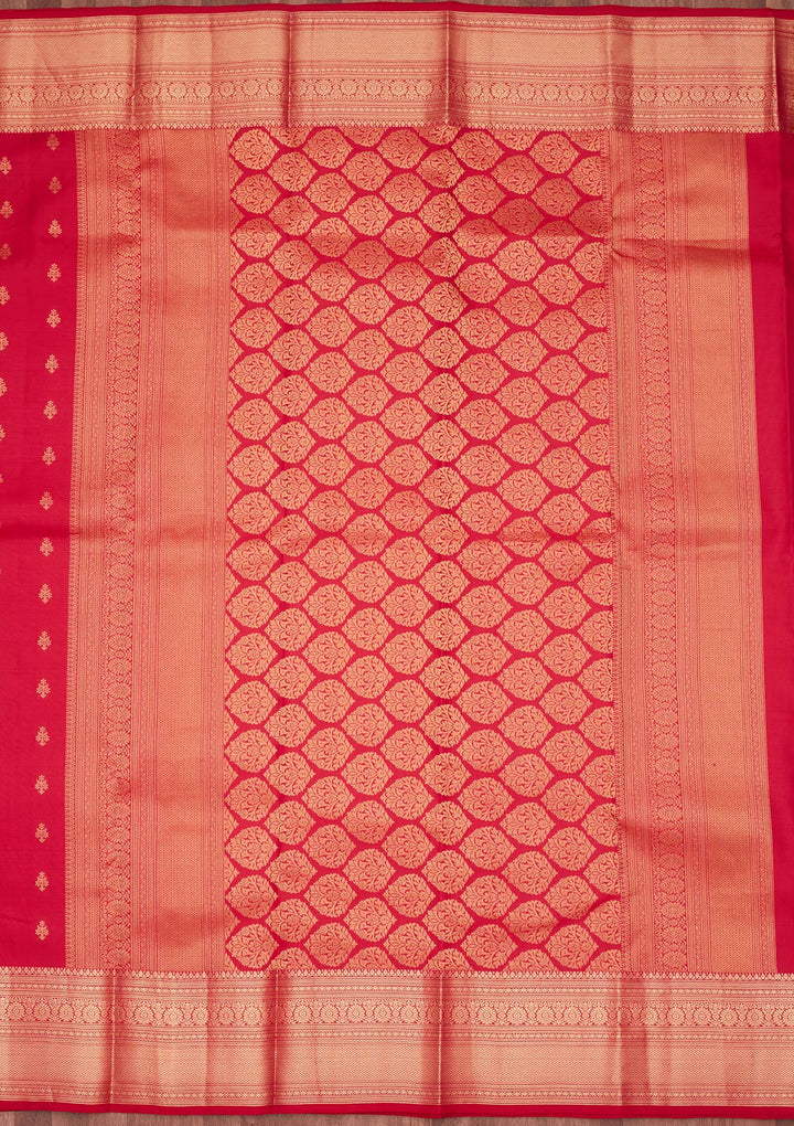 Rani Pink Zariwork Pure Silk Saree