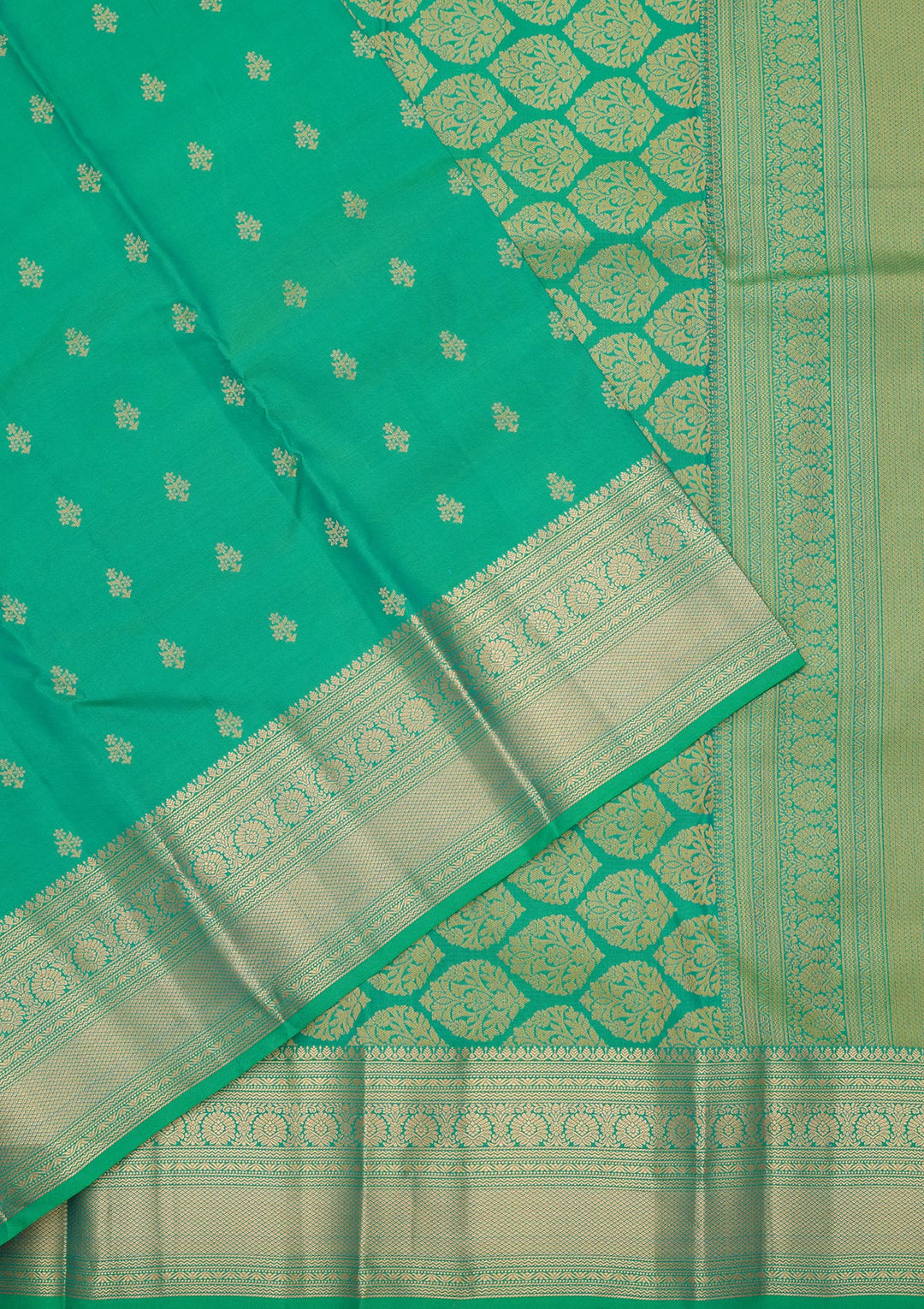 Sea Green Zariwork Pure Silk Saree
