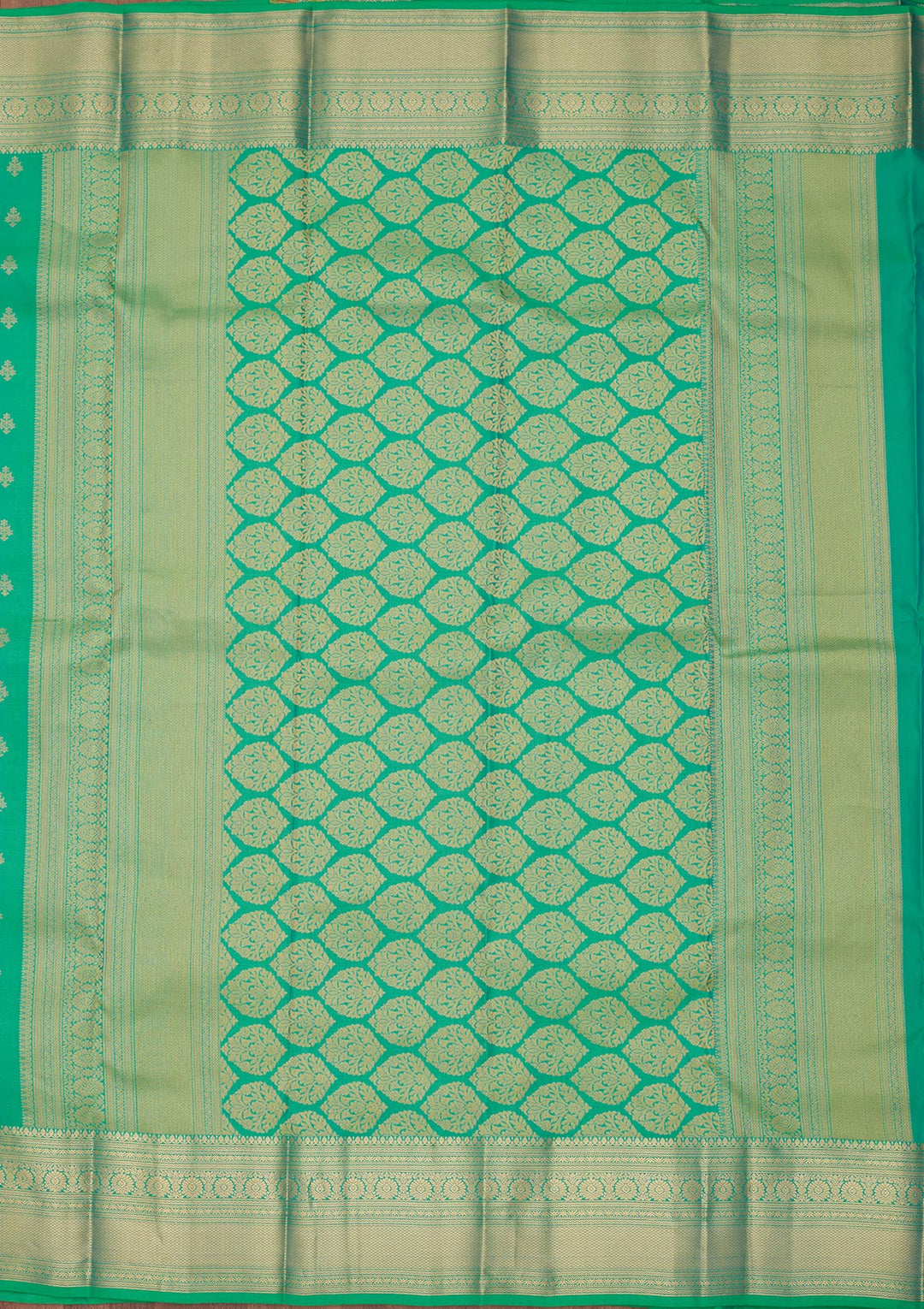 Sea Green Zariwork Pure Silk Saree