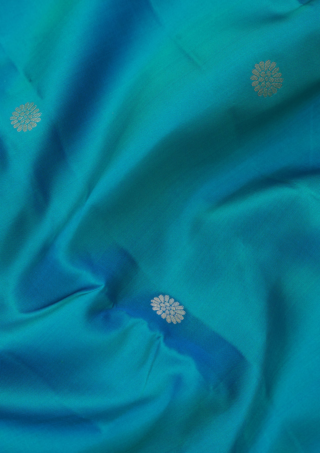 Turquoise Blue Zariwork Pure Silk Saree