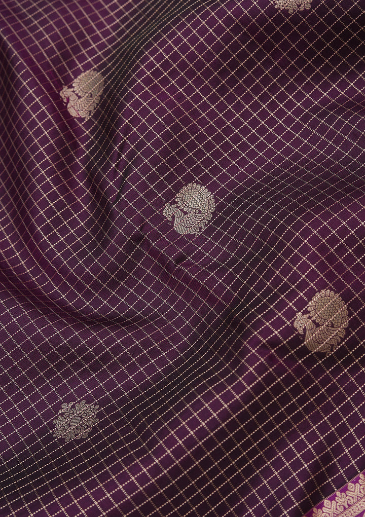 Wine Zariwork Pure Silk Saree