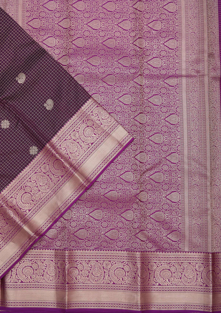 Wine Zariwork Pure Silk Saree