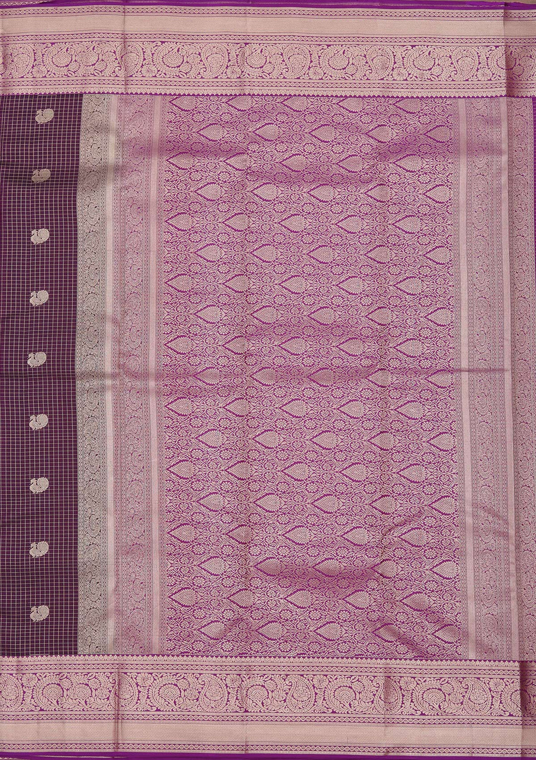 Wine Zariwork Pure Silk Saree