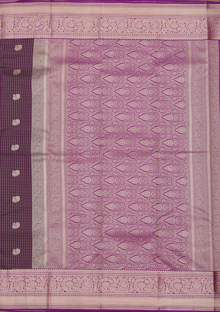 Wine Zariwork Pure Silk Saree