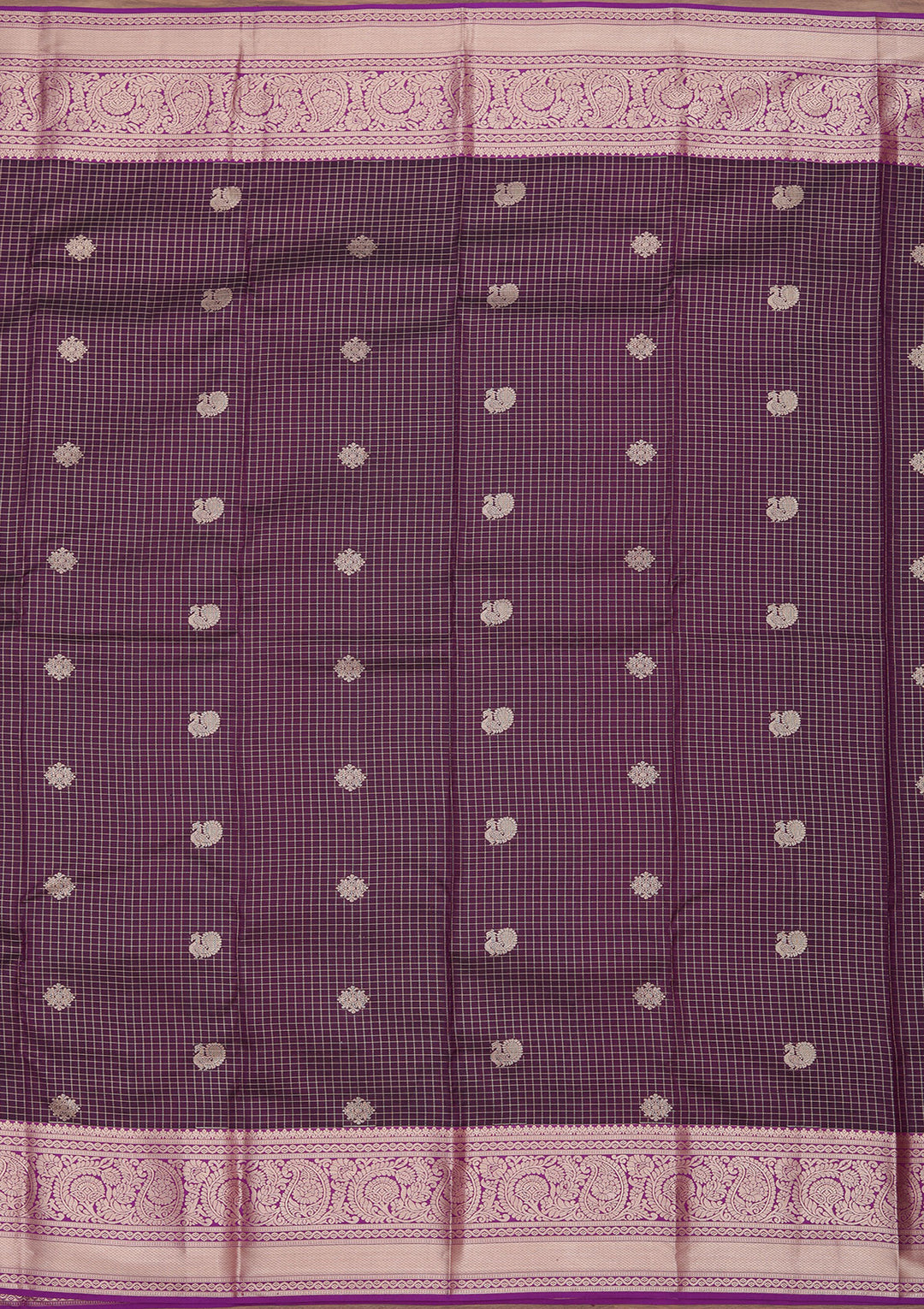 Wine Zariwork Pure Silk Saree