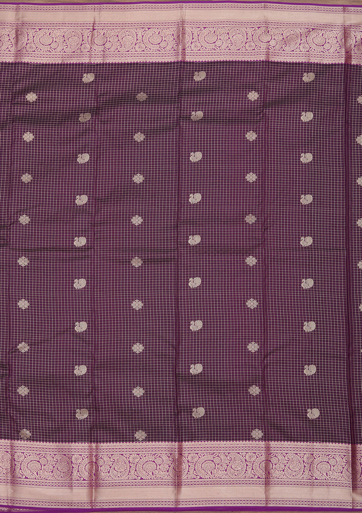 Wine Zariwork Pure Silk Saree