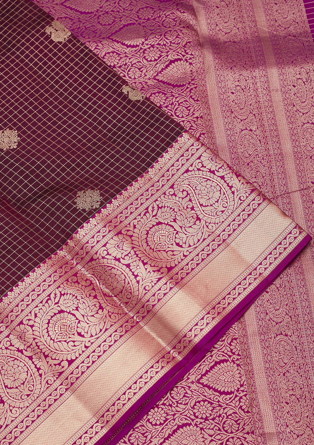 Wine Zariwork Pure Silk Saree