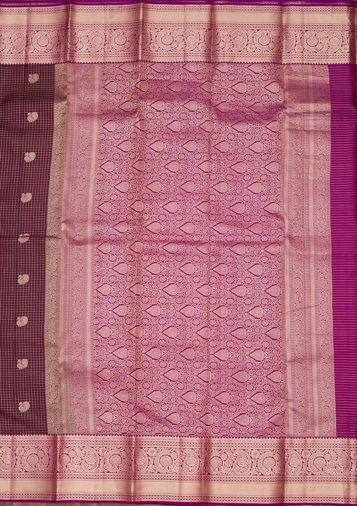 Wine Zariwork Pure Silk Saree