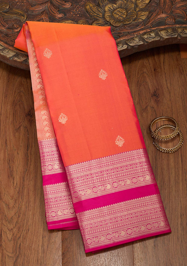 Orange Zariwork Pure Silk Saree