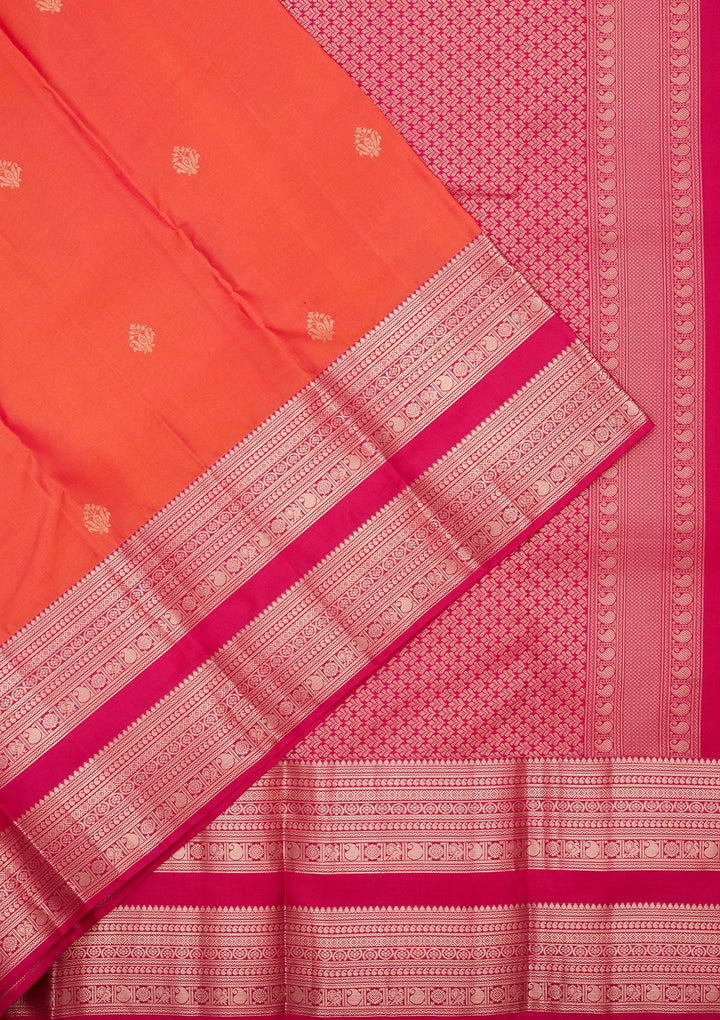 Orange Zariwork Pure Silk Saree