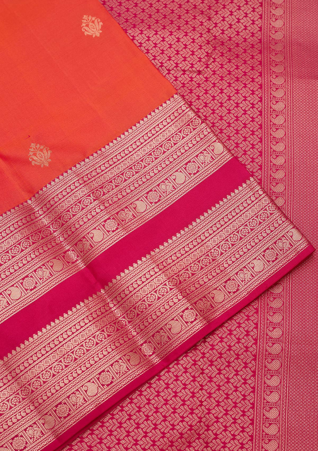 Orange Zariwork Pure Silk Saree