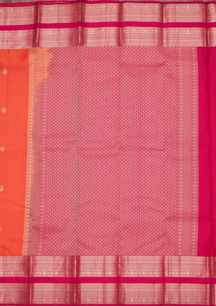 Orange Zariwork Pure Silk Saree
