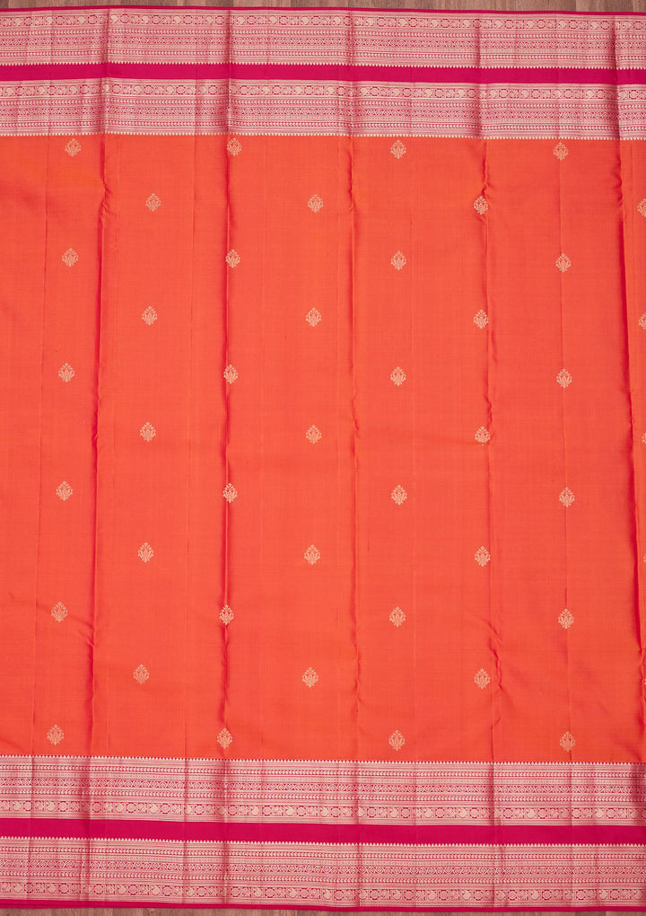 Orange Zariwork Pure Silk Saree