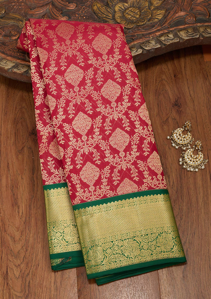 Maroon Zariwork Pure Silk Saree