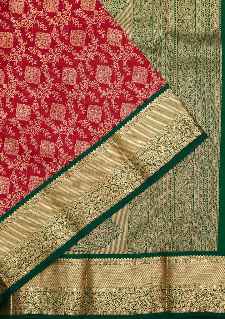 Maroon Zariwork Pure Silk Saree