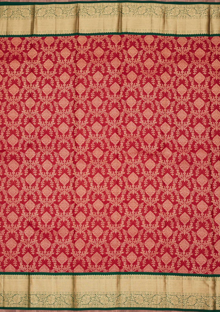 Maroon Zariwork Pure Silk Saree