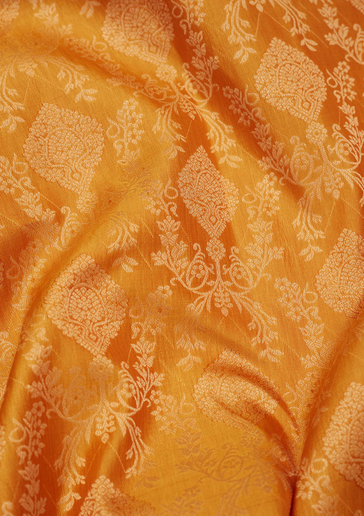 Mustard Zariwork Pure Silk Saree