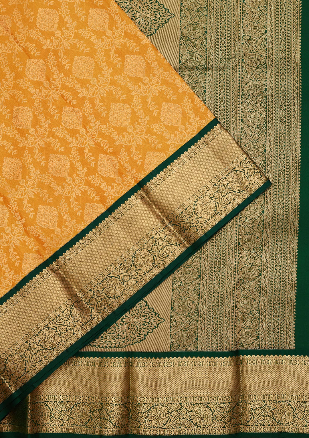 Mustard Zariwork Pure Silk Saree
