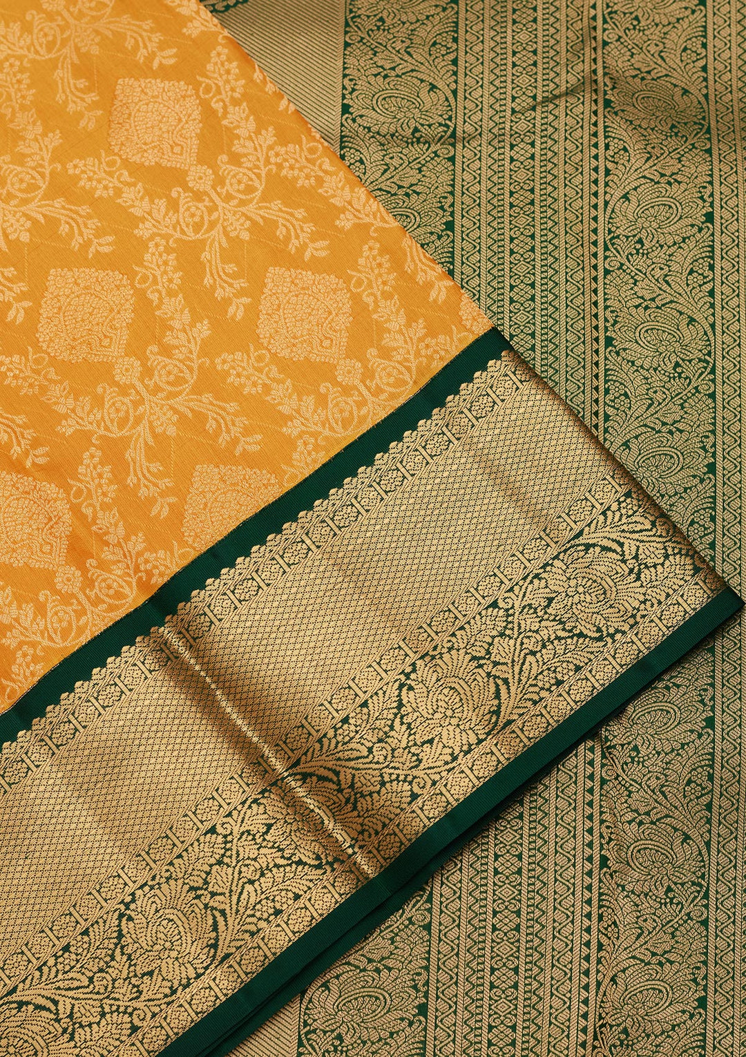 Mustard Zariwork Pure Silk Saree