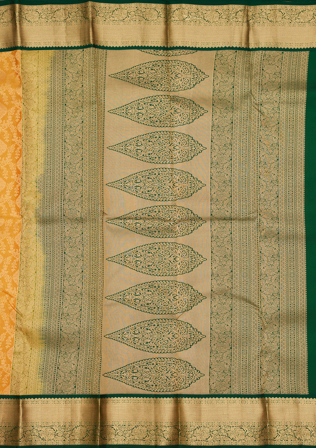 Mustard Zariwork Pure Silk Saree
