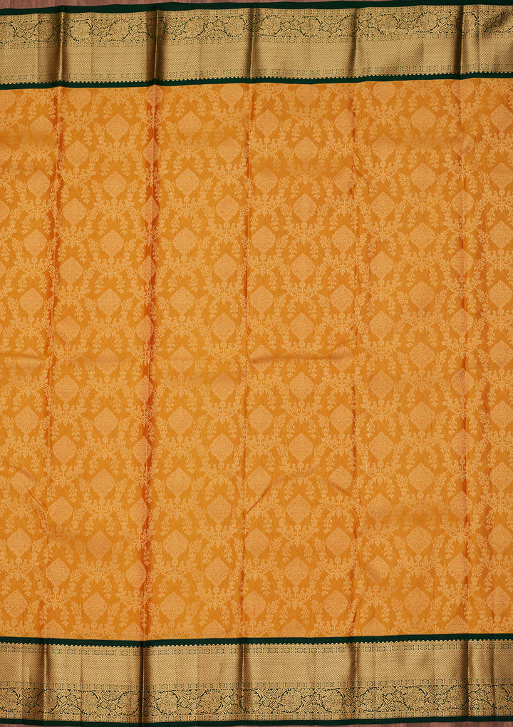 Mustard Zariwork Pure Silk Saree