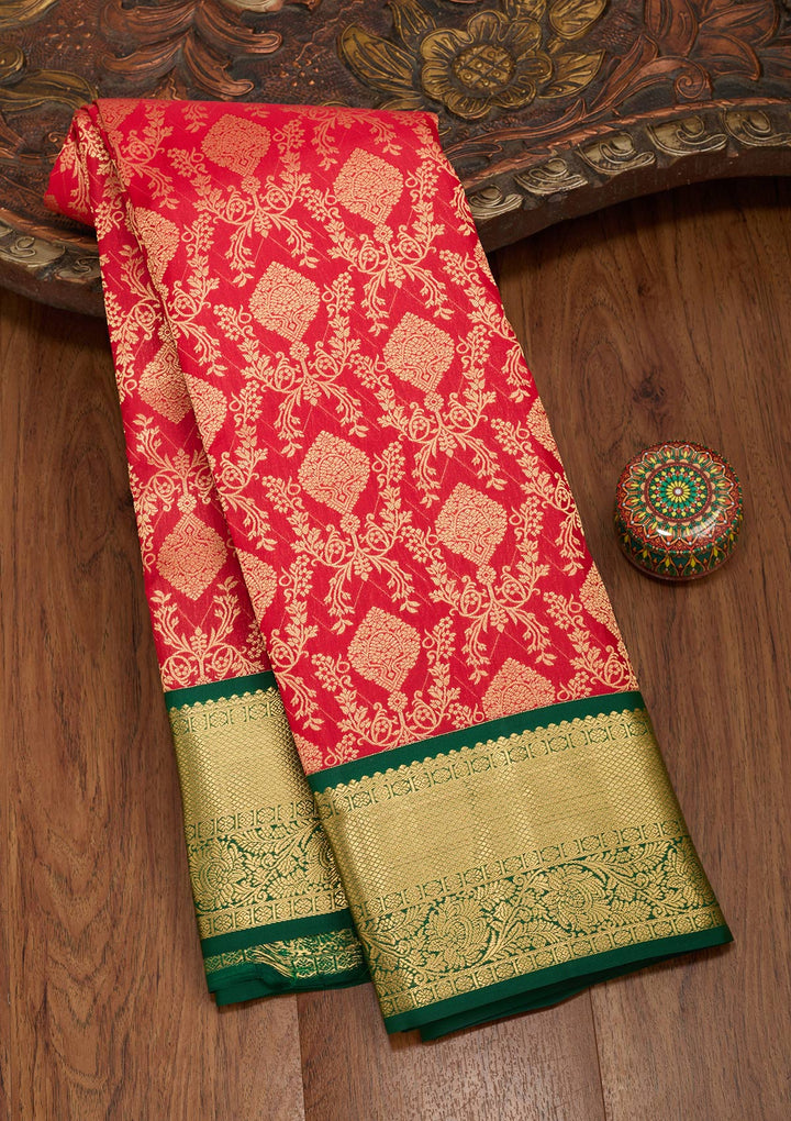 Red Zariwork Pure Silk Saree