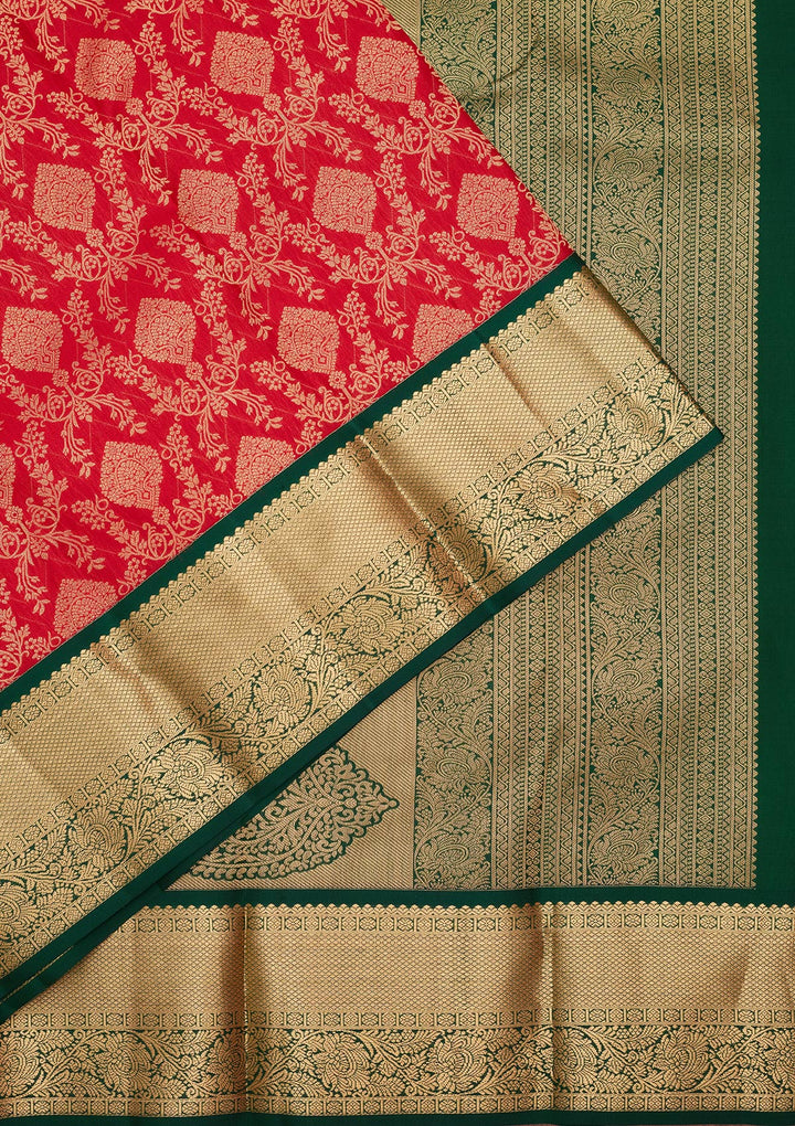 Red Zariwork Pure Silk Saree