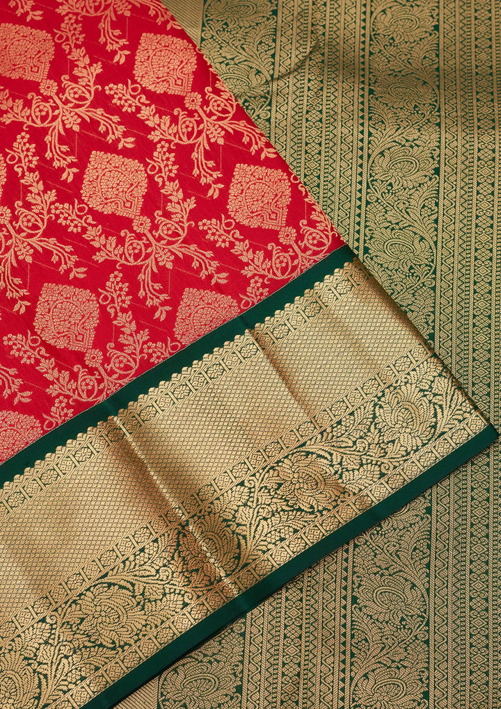 Red Zariwork Pure Silk Saree