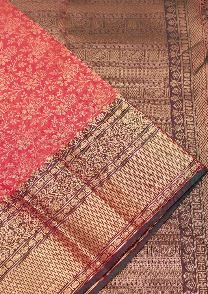 Pink Zariwork Pure Silk Saree