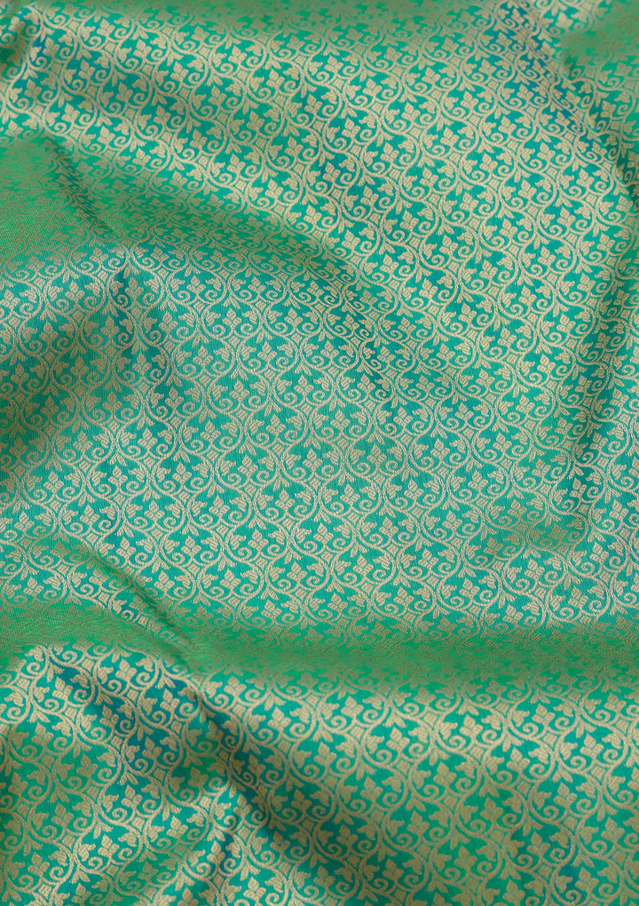 Rama Green Zariwork Pure Silk Saree