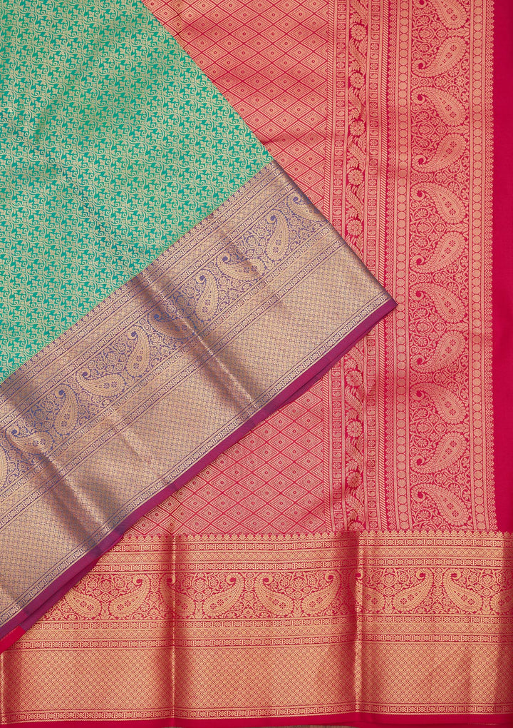 Rama Green Zariwork Pure Silk Saree