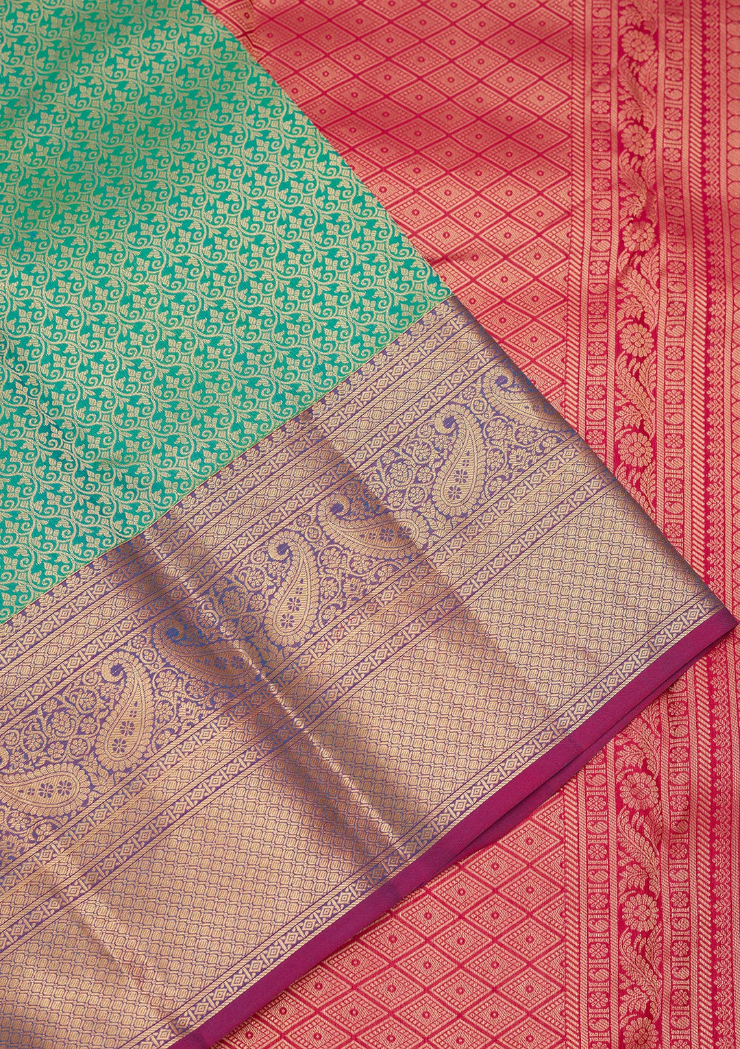 Rama Green Zariwork Pure Silk Saree